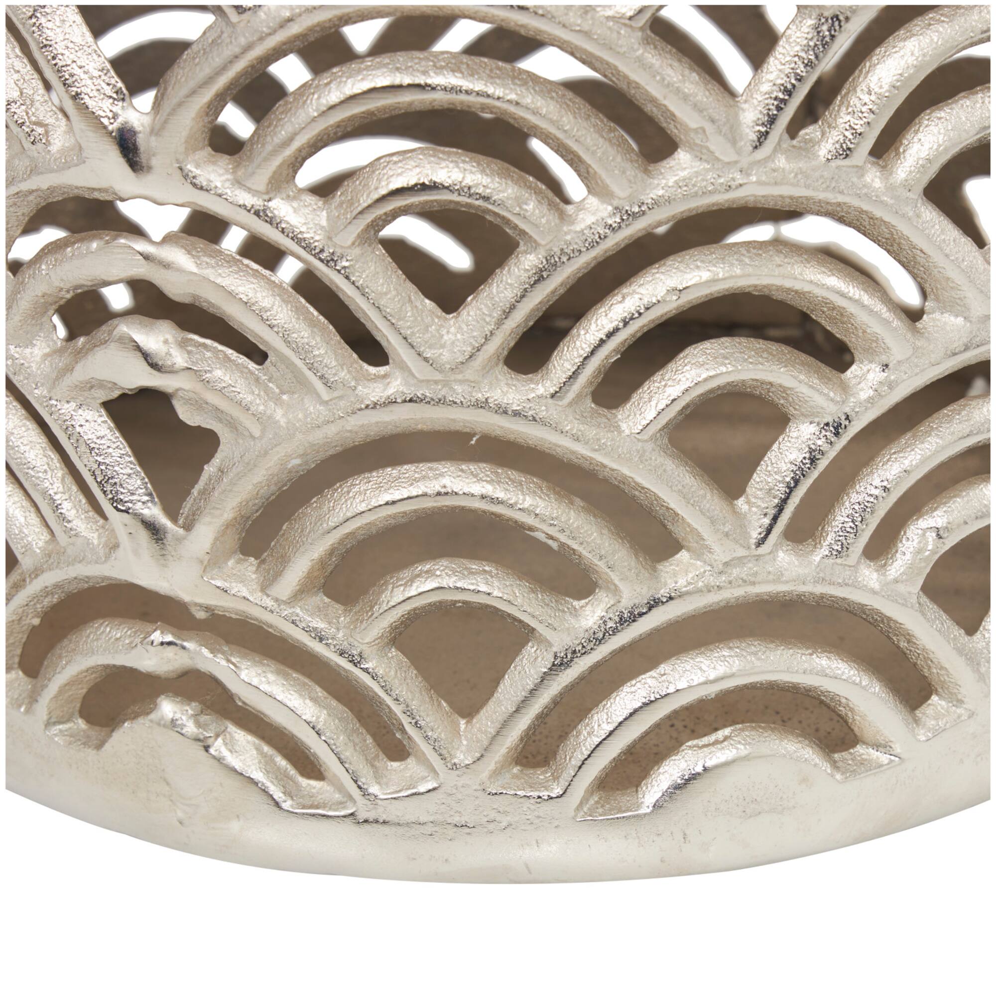 Silver Art Deco Arch Pattern Vase Set